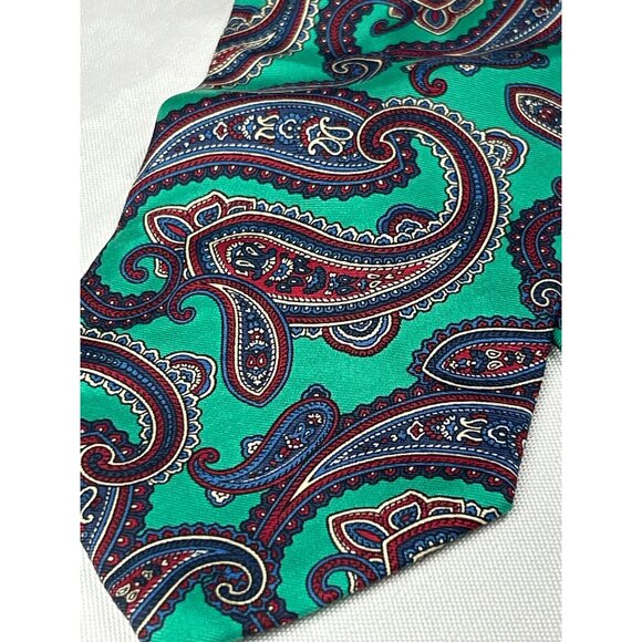 Leonardo Strelli Mens 100% Silk Paisley Necktie Made‎ In Italy - Picture 4 of 6